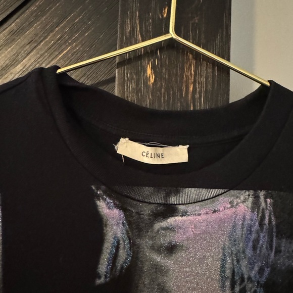 Celine Black and Gray Artistic Short Sleeve Tee - Picture 3 of 3